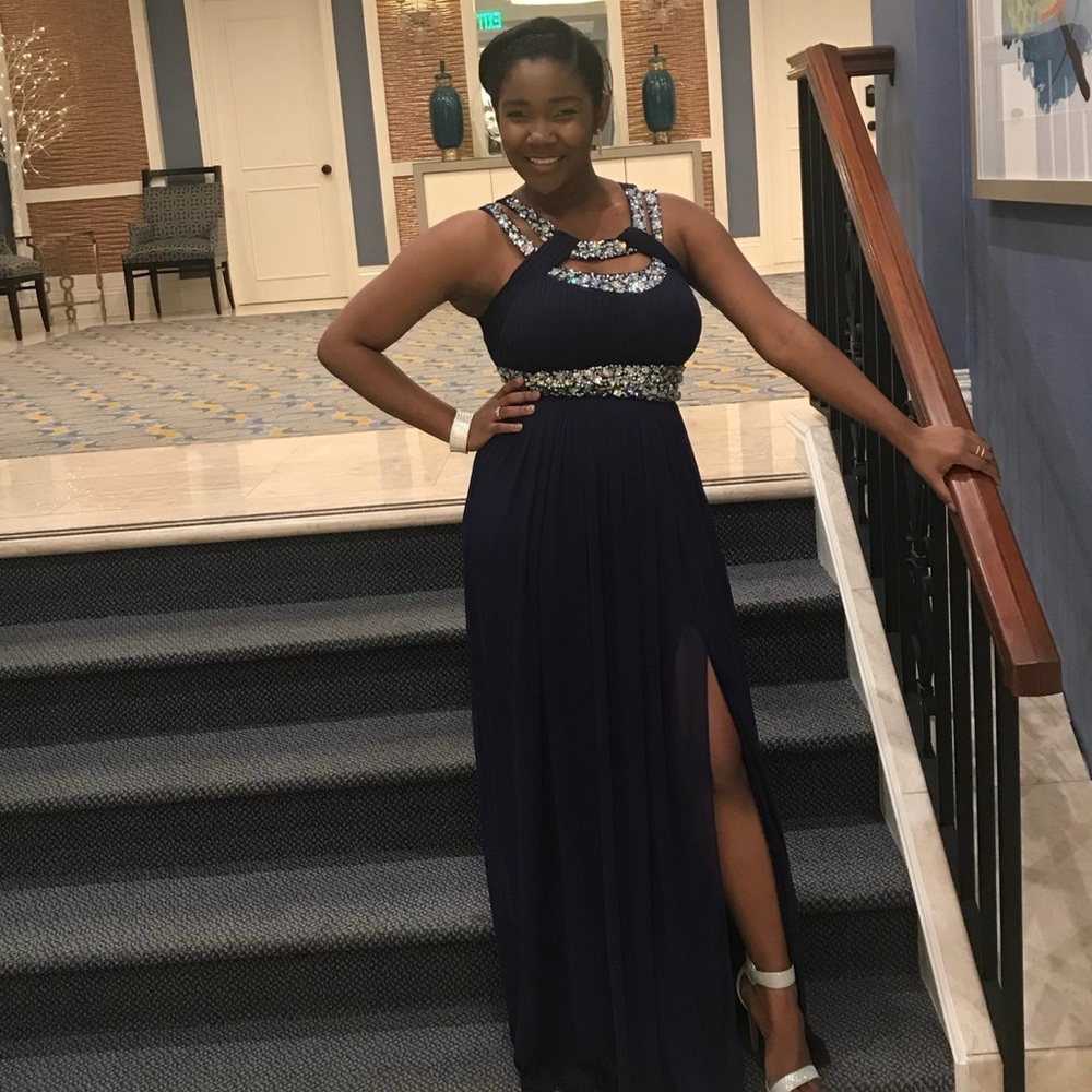 Deep Purple Ball gown with High Split size 6